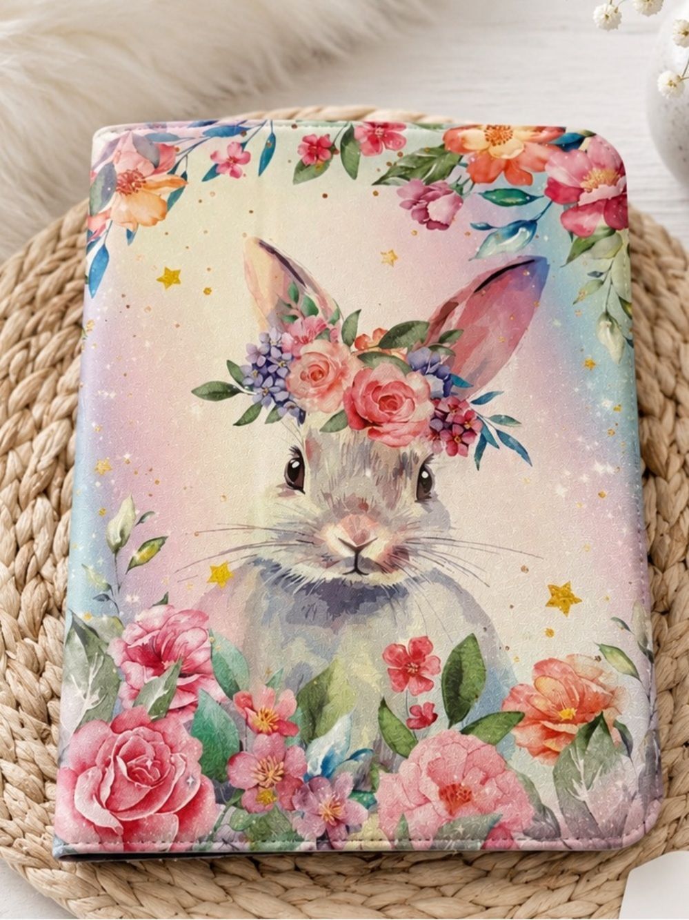 Lokigo Floral Bunny iPad 10/11th Gen 10.9" Case Built in Stand New